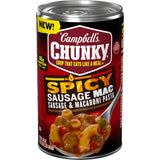 Campbell's Chunky Spicy Sausage Mac Soup, 18.8 oz Can – Shelf-Stable Tailgate Staple for Football Watch Parties and Outdoor Gatherings