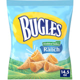Bugles Crispy Corn Snacks Ranch – Grab-and-Go Commute Snack for Car Cupholders and Work Bags, 3 oz