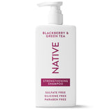 Native Strengthening Shampoo Blackberry & Green Tea 16.5 fl Oz – Sulfate-Free Cleanse to Reset Hair and Senses After the Gym