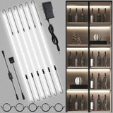 JUSJUBR Flexible Cabinet LED Strips for Minimalist Kitchens, Tool-Free Adhesive Mount with Hidden Wiring