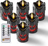 Homemory Crafted Black Wick LED Votive Candles Realistic Drip, Luxury Battery Set of 6 for High End Centerpiece and Mantel Styling