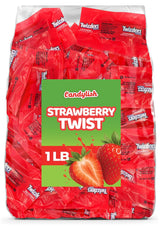 Candylish Strawberry Twists – Decorative Chewy Licorice Jars for Coffee Bar and Living Room Candy Stations