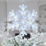 Brightown 3D Lighted Snowflake Star Topper – Less-Is-More Holiday Accent for Neutral Palette, Clean Lines and Cool White Glow