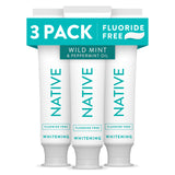 Native Fluoride Free Toothpaste – Less-Is-More Family Toothpaste with Wild Mint, Simple Formula, 4.1oz (Pack of 3)