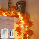 suddus Leaf Vine Lights – Cozy Valentine's Day Gift for Mom, Battery-Operated 33ft Decor with Timer