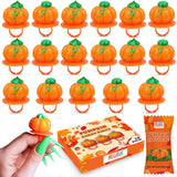 Pumpkin Candy 3D Ring Pops – 18 Individually Wrapped Suckers for Camping Trip and Outdoor Harvest Events