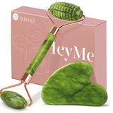 BAIMEI IcyMe Hand-Polished Jade Roller with Gua Sha – Heirloom-Quality Beauty Tool, Elegant Vanity Accessory for Women