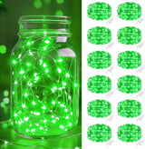 btfarm Outdoor String Lights Battery Powered – 7FT 20 LED Mini Lights, Weatherproof Silver Wire for Camping Tables, Pergola and Backyard Gatherings