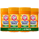 ARM & HAMMER ULTRA MAX Deodorant, Fresh Scent Solid Stick 2.6 oz, 4-Pack – Stocking Stuffer and Holiday Gift for the Person Who Has Everything