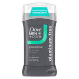 DOVE MEN + CARE Aluminum-Free Deodorant Stick, Travel Size Paradise Scent for Gym Bag and Open-Air Workouts, 72h Odor Protection, 3 oz