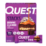 Quest Nutrition Stacks Protein Bar, Cinnamon Brown Sugar — Picnic and Open-Air Lunchbox Bar for Active Days Outside, Cinnamon Caramel Flavor, 2.36oz