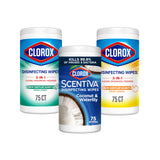 Clorox Disinfecting Wipes for Mindful Home Reset, Bleach-Free Coconut and Fresh Scent, 75 Count, Pack of 4