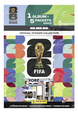 2026 Panini FIFA World Cup Sticker Starter Bundle – Birthday Gift for Soccer Fans, Official Album and 5 Packs