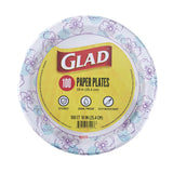 Glad Cut Resistant Floral Plates – Designer Look Disposable Plates for Holiday Buffets and Dinner Party Styling, 100 Pack