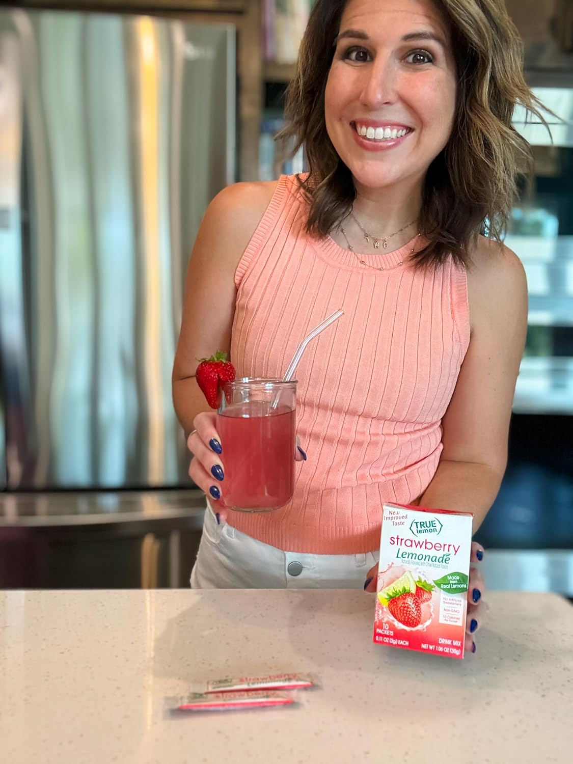 True Citrus True Lemon Strawberry Lemonade Stevia Drink Mix – Calorie-Conscious Hydration for Personal Health Goals