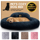 PetJett Calming Round Dog Bed Medium – Washable Faux Fur Bed With Secure Non-Slip Base, Pet-Safe Everyday Sleeping Spot
