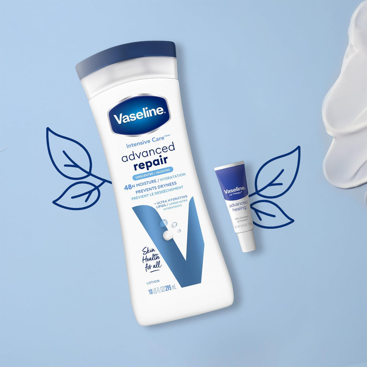 Vaseline Advanced Repair Fragrance-Free Lotion with Lip Balm – Safe Hydration for Sensitive, Reactive Skin