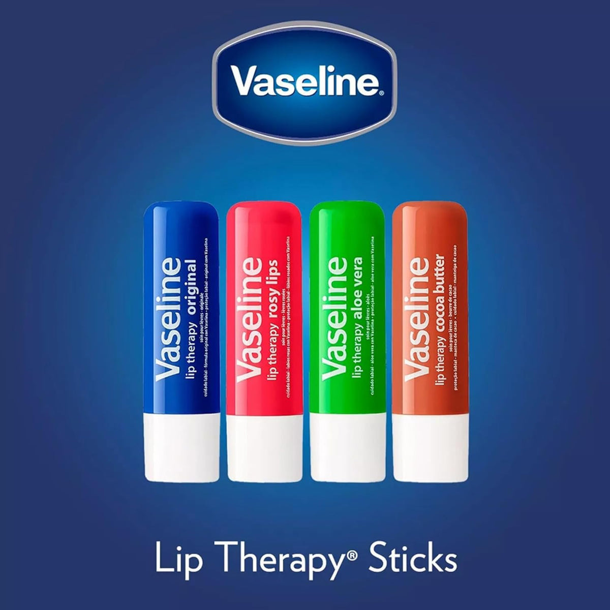 Vaseline Lip Therapy Original 8-Pack – Child-Friendly Lip Care for Backpacks, Shared Nursery Vanity Essential