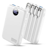 Voltura Voya Pocket-Size 10000mAh Charger with Built-in USB-C and Lightning Cables – Never Lose Focus Hunting for an Outlet Mid-Task