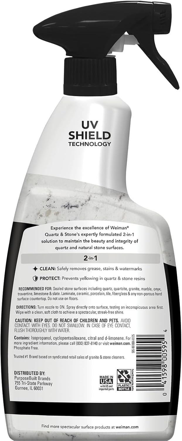 Weiman Quartz Countertop Cleaner and Polish – Streak-Free Shine for a Clean Kitchen and Peace of Mind