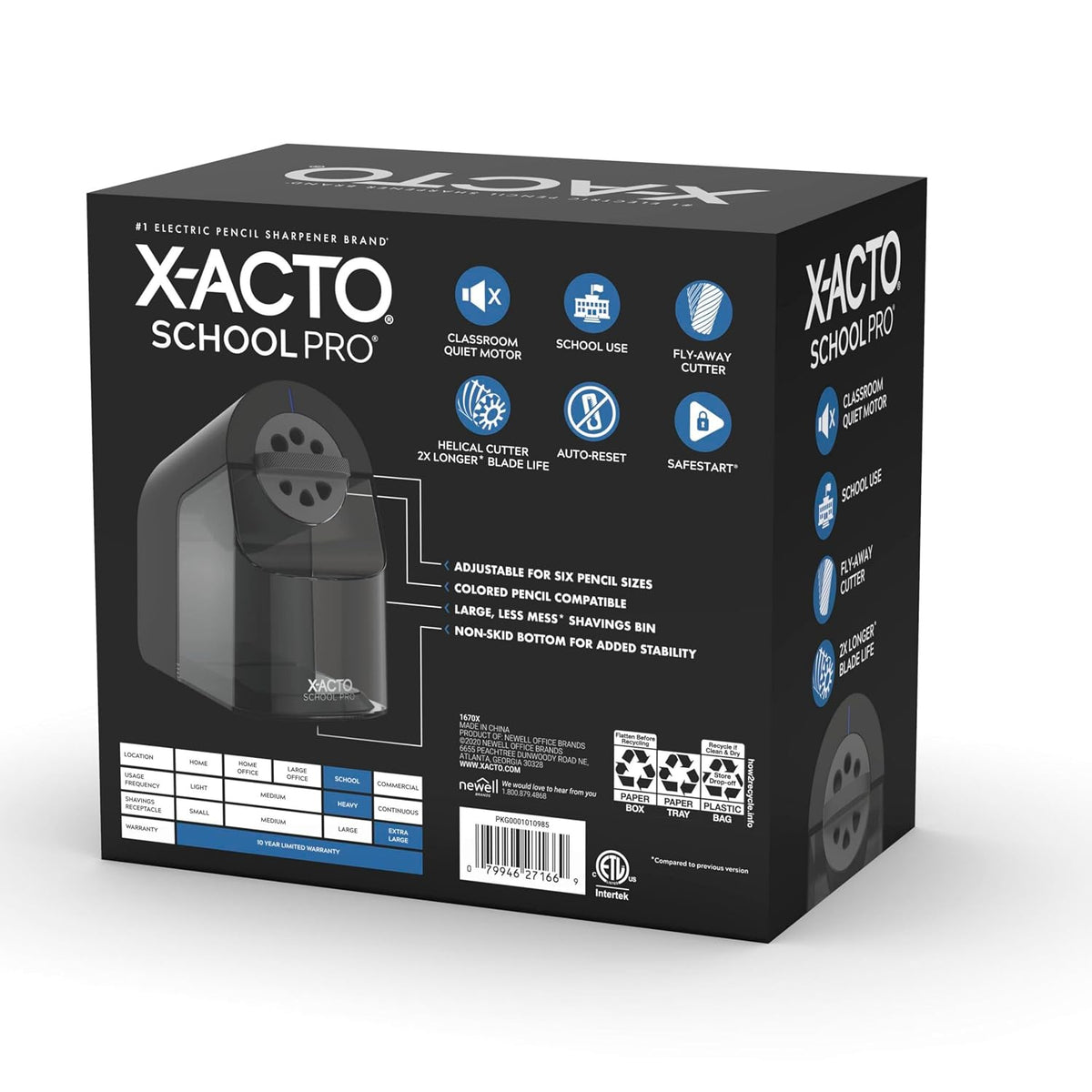 X-ACTO Practical Gift Pencil Sharpener for Student Teachers, Break-Resistant Cutter and Easy-Empty Bin