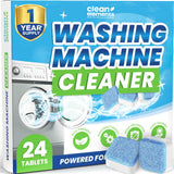 Washing Machine Descaler Tablets – Laundry Room Hard Water Solution, Front Load Gasket Care, 24 Ct