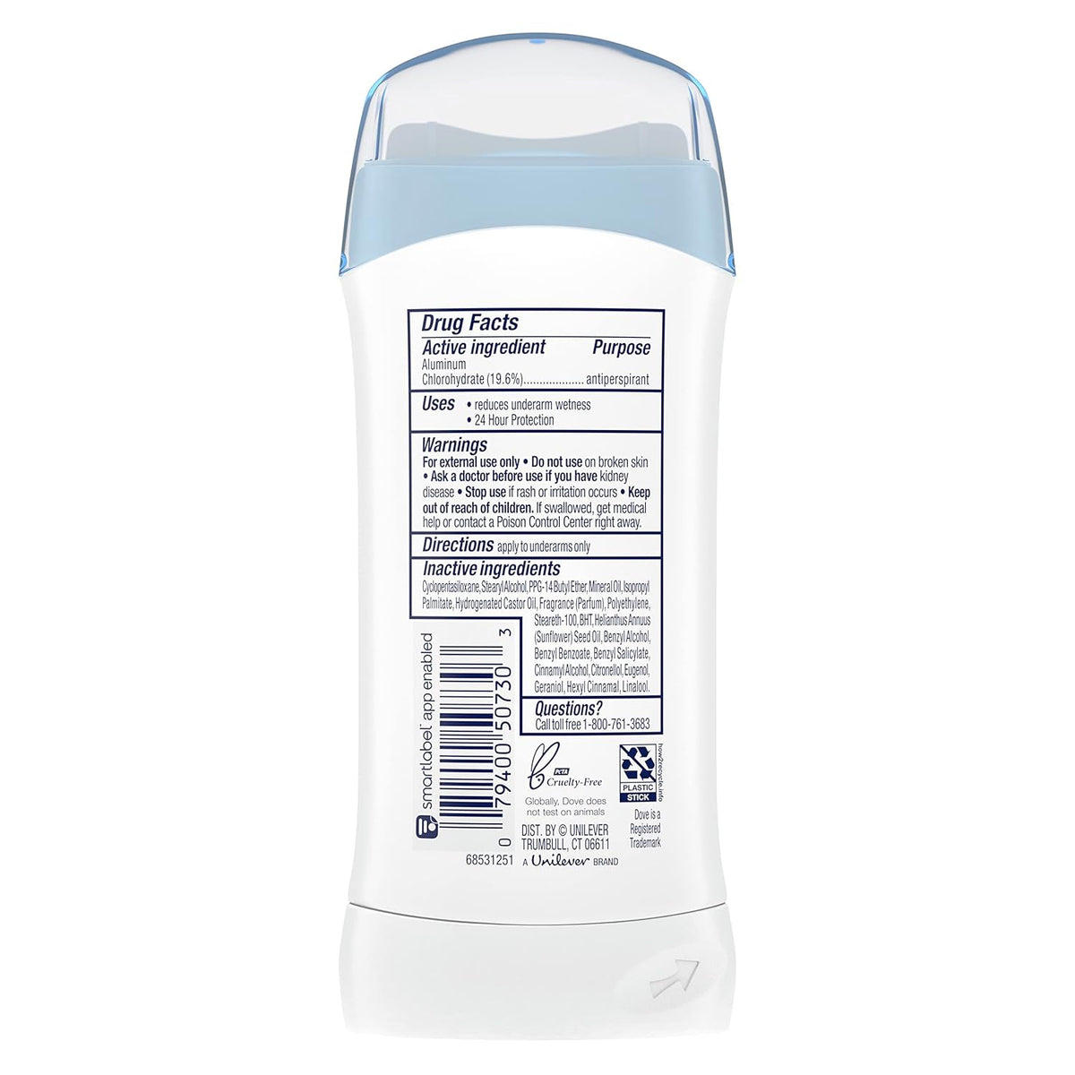 0% alcohol (ethanol) formula gentle on freshly shaved underarm skin