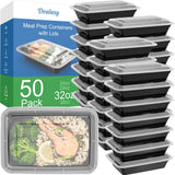 Dealusy 50 Pack 24 oz Reusable Lunch Containers – Take-Out Food Boxes for Fishing, Boating, and Weekend Cabin Meal Prep