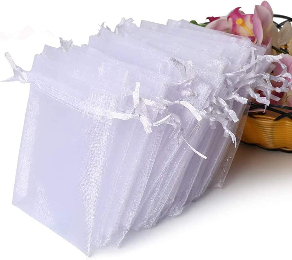 100 sheer organza bags per pack