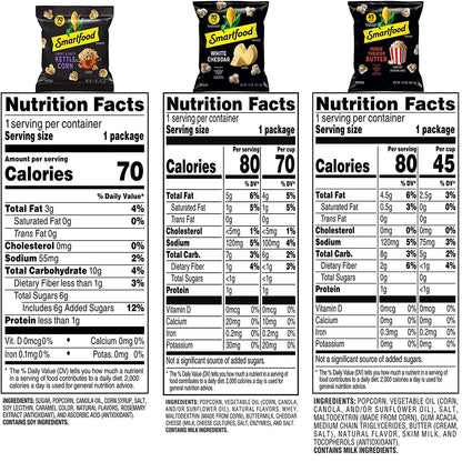 100% whole grain, air-popped popcorn base for a lighter, less greasy bite