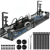 Cable Management – Safer Workspace Cable Solution, Tool-Free Tray to Keep Cords from Toddlers and Pets