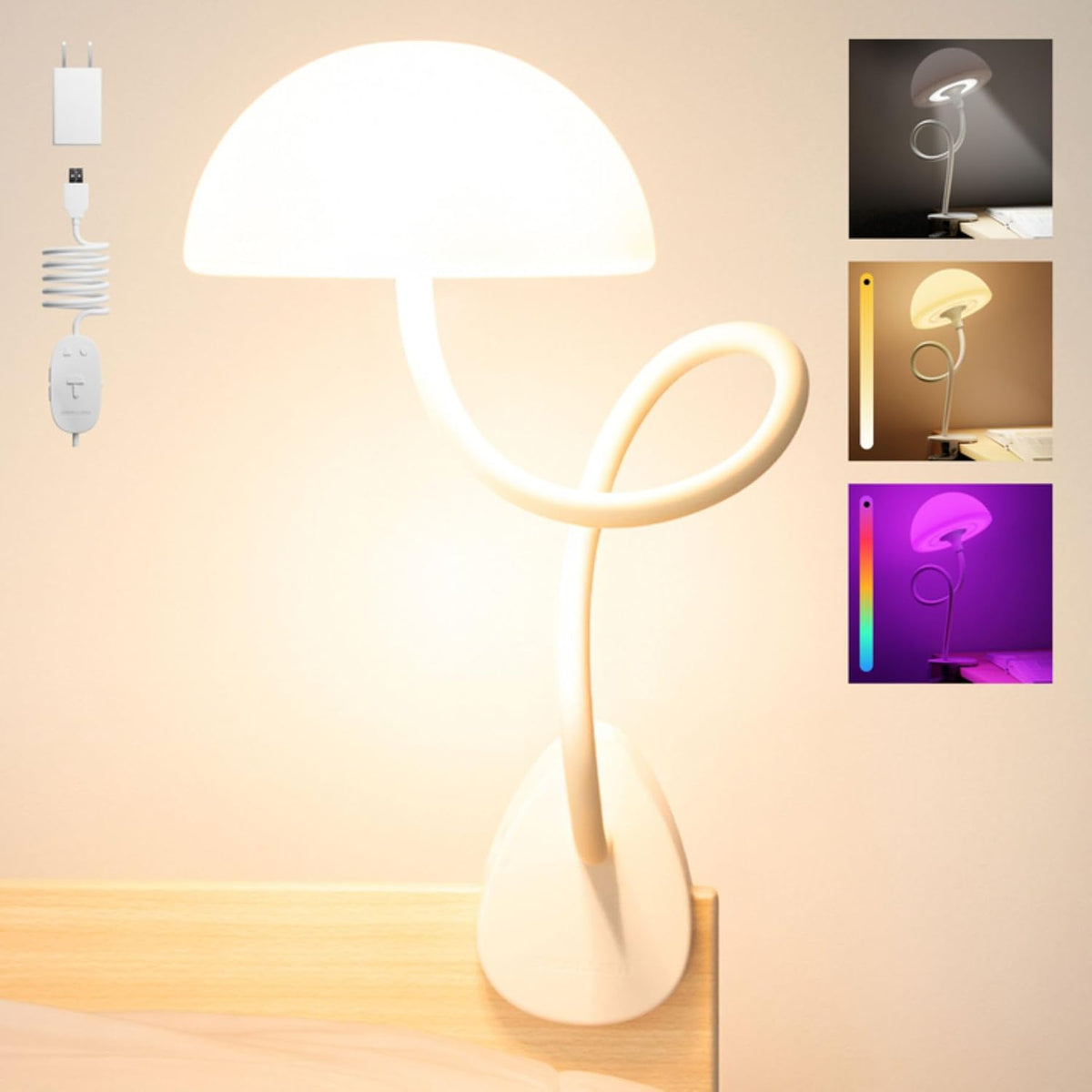 110 leds (vs ~23 in standard clip lamps) with 10 adjustable brightness levels