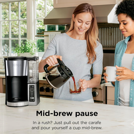 12-cup glass carafe with small-batch function for 1-4 cups