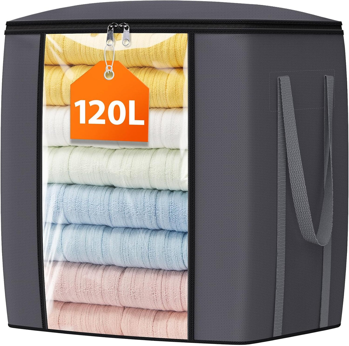 120l storage capacity in a 23.6" x 15.8" x 23.6" rectangular footprint