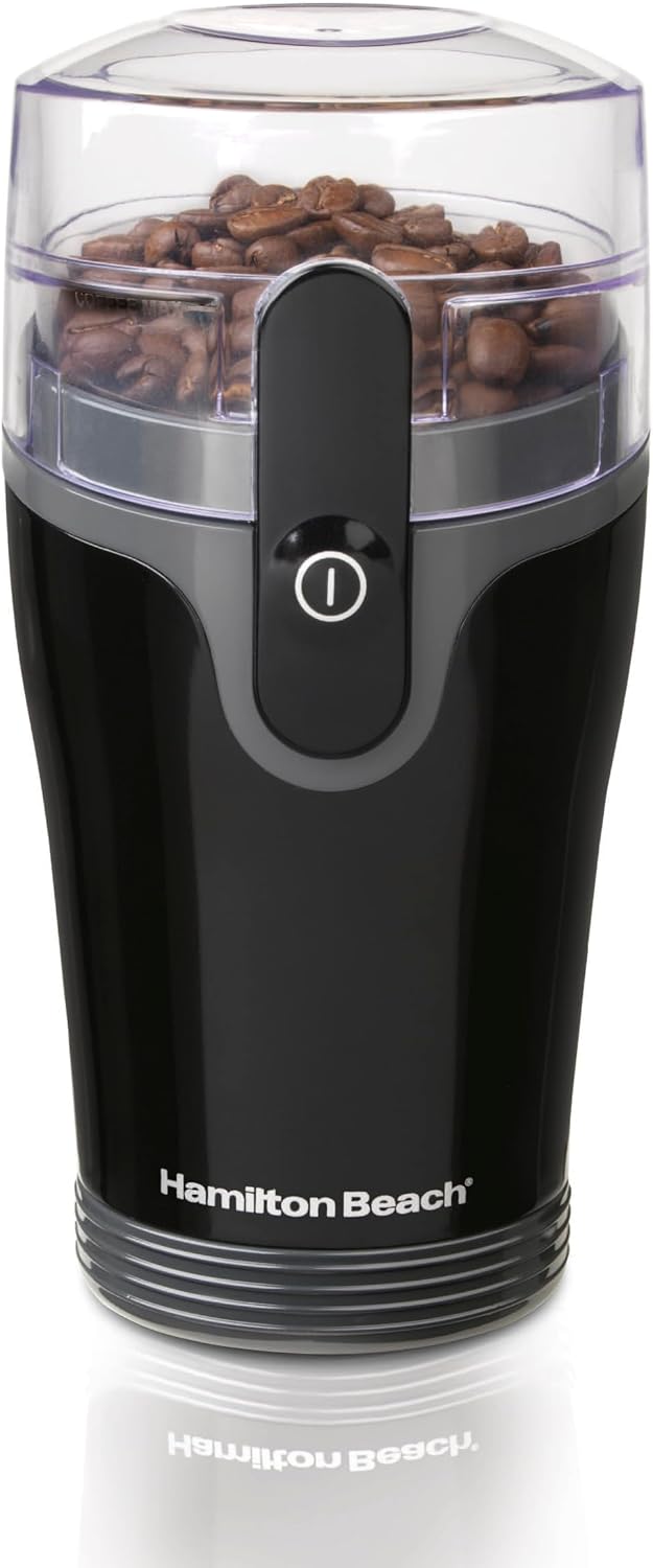 125-watt motor with durable stainless steel blades for coffee, spices, herbs, and seeds