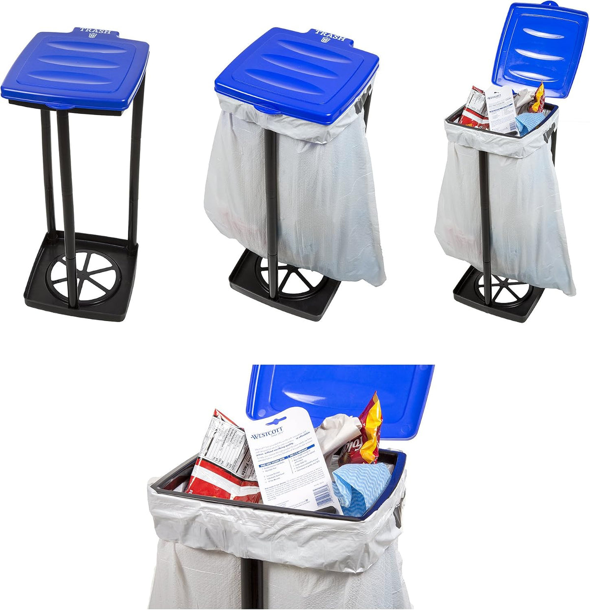 13-gallon capacity compatible with standard kitchen trash bags