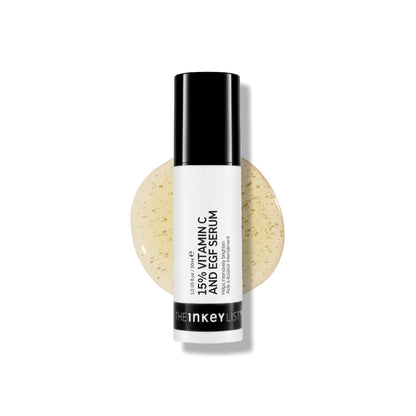 15% ascorbyl glucoside (stable, gentle vitamin c derivative that converts on skin)