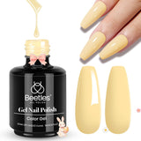 Beetles Lemon Chiffon Gel Nail Polish – Affordable Housewarming and Valentine's Day Gift for Nail Art Lovers, Long-Lasting 28 Day Manicure