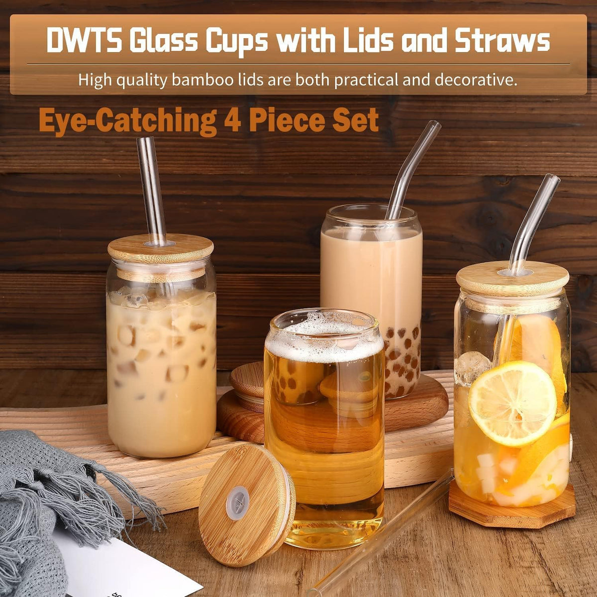 16 oz capacity (with a 20 oz clear white variant) and jar-shaped curved design