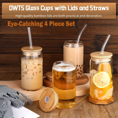 16 oz capacity (with a 20 oz clear white variant) and jar-shaped curved design