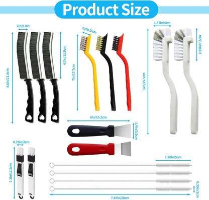 16 Piece Hard Bristle Scrub Brush Set – Graduation Gift for First Apartment, Kitchen and Bathroom Essentials
