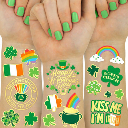 2 sheets totaling 50 colored and metallic temporary tattoos