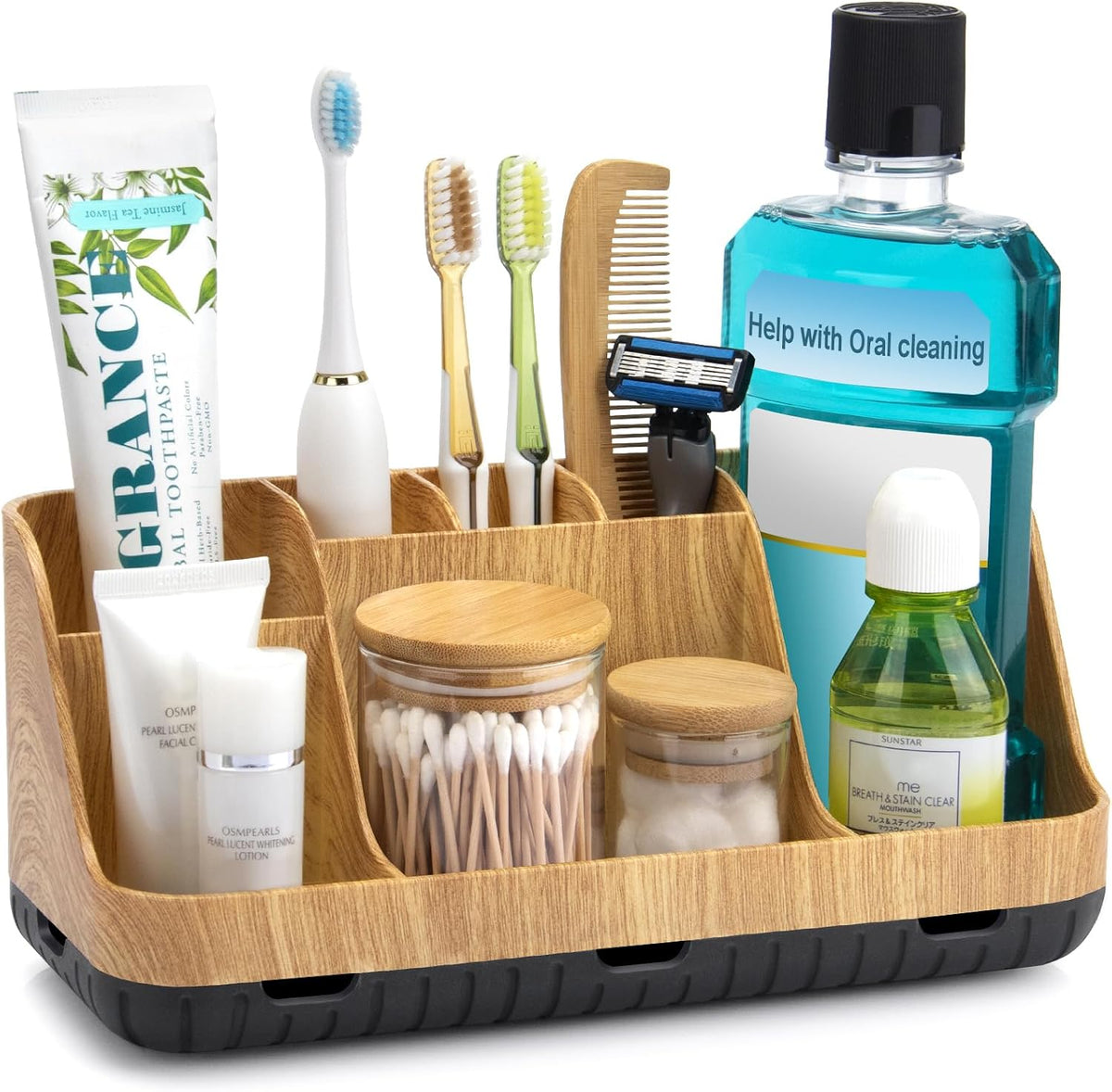2-tier divider design with 7 separate compartments