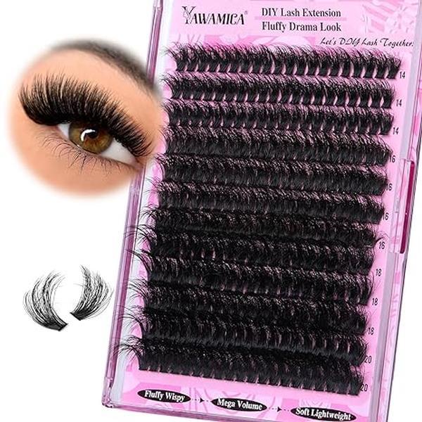 240-piece bulk pack of 200d volume cluster lashes in 4 lengths (14mm, 16mm, 18mm, 20mm)