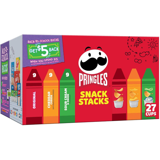 27 individual 0.71oz snack stacks cups totaling 19.3oz per box