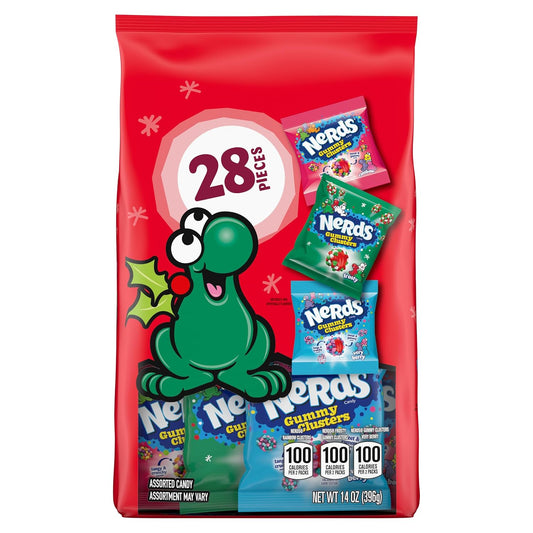 28 individually wrapped treat-size pouches inside one 14 oz pouch