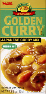 S&B Golden Curry Japanese Curry Mix, Medium Hot, 3.2 oz – Easy One-Step Curry Sauce for Picky Eater Meals