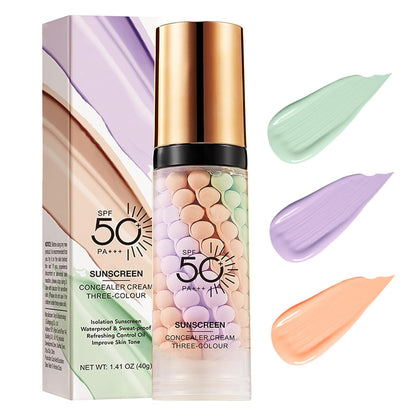 3-in-1 multifunctional formula (color correction, moisturization, spf 50 sun protection)
