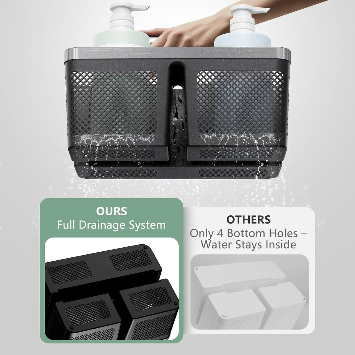 3 separated compartments for organized storage