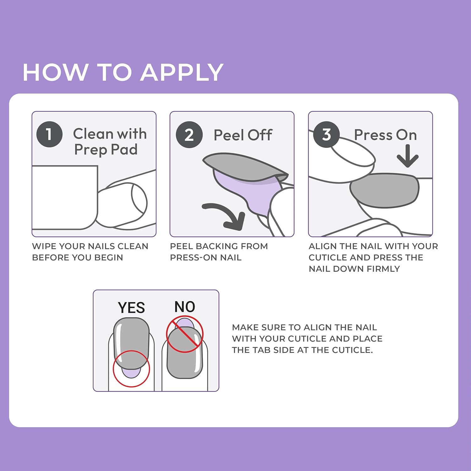 30 press-on nails per kit in coffin shape, medium size